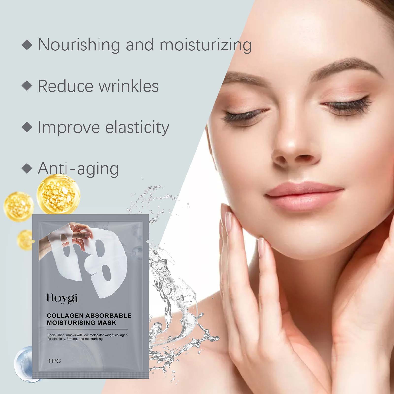 Sheet Mask Collagen - Mascarilla Facial con parche de colágeno,