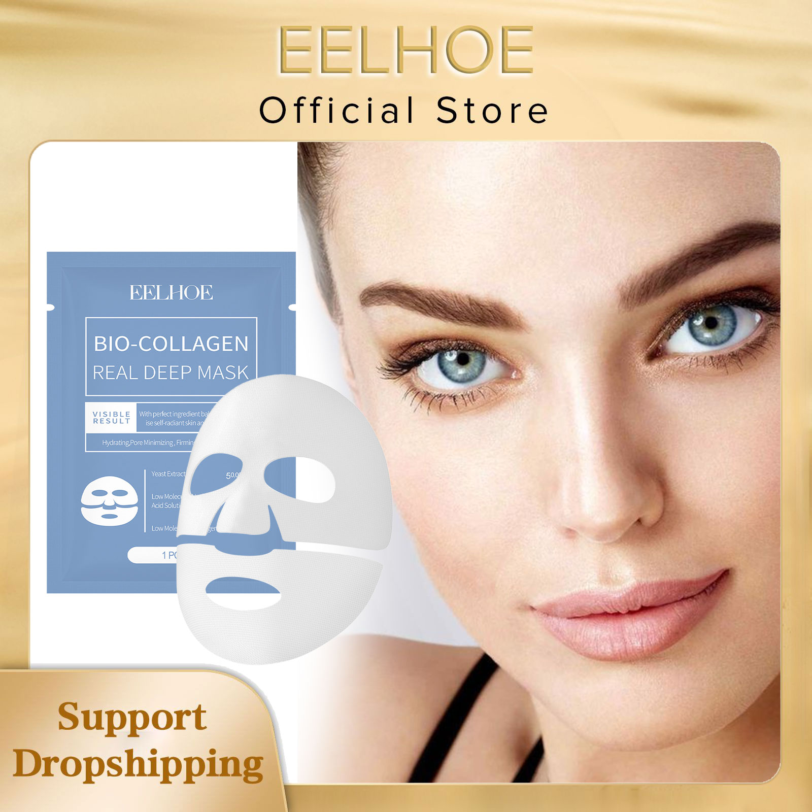 Sheet Mask Collagen - EELHOE-mascarilla Facial con biocolágeno, máscara Facial