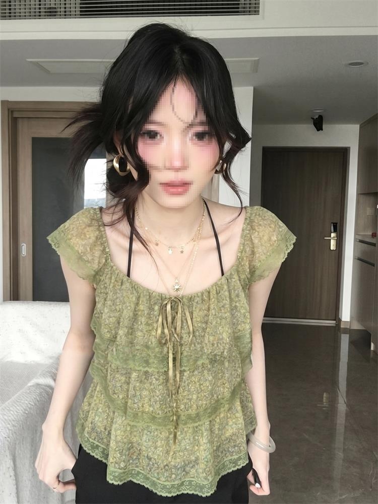 Korean Lifestyle - Blusa de Mujer de Chifón Estampada